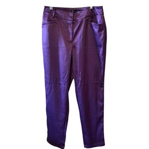 New York & Company Violet Satin Trousers Size 6 NWT